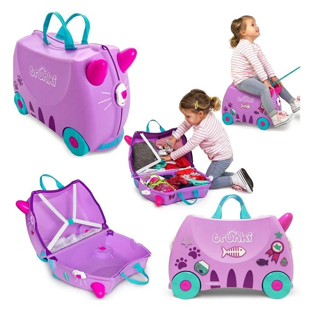 Trunki kelioninis lagaminas su ratukais vaikams | Kačiukas Cassie