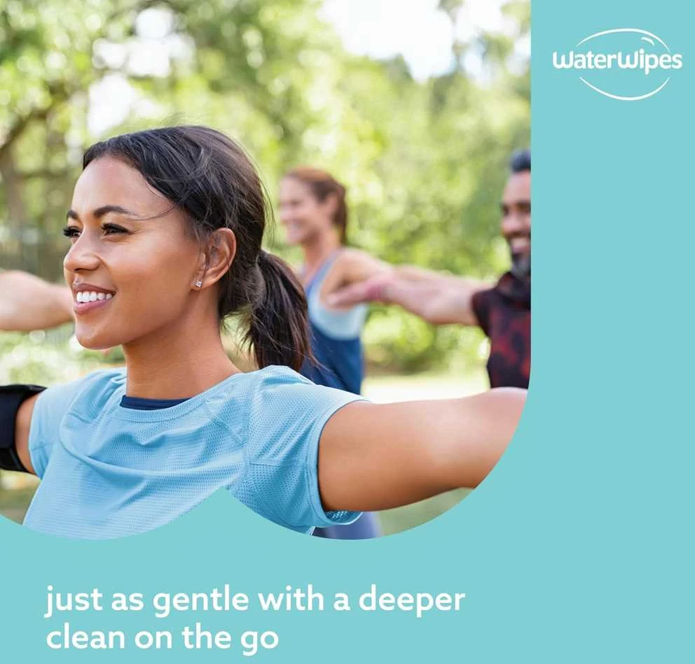 WATERWIPES SENSITIVE+ ON THE GO DRĖGNOS SERVETĖLĖS 8 PAKUOTĖS PO 28 VNT. (224 vnt.) 3-IN-1