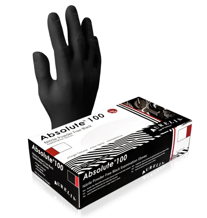 Aurelia Nitrilinės pirštinės ABSOLUTE 100, L dydis (200vnt.)