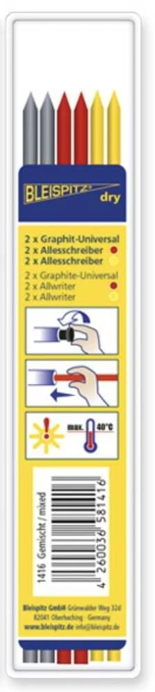 Bleispitz širdelės universal 6 vnt. juoda, raudona, geltona