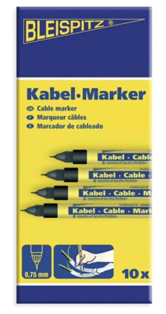 Markeris Bleispitz kabeliams, juodas 0,75mm