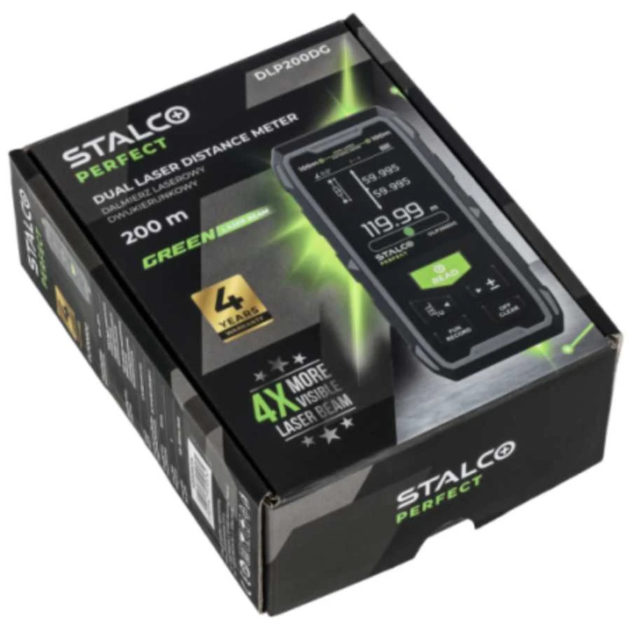 Stalco Perfect Lazerinis atstumų matuoklis DLP200DG 2x100m žalias