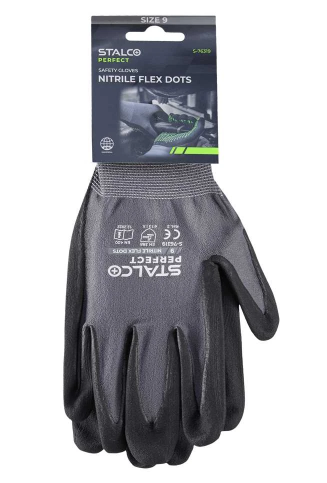 Stalco Perfect Pirštinės NITRILE FLEX PVC DOTS 10 dydis