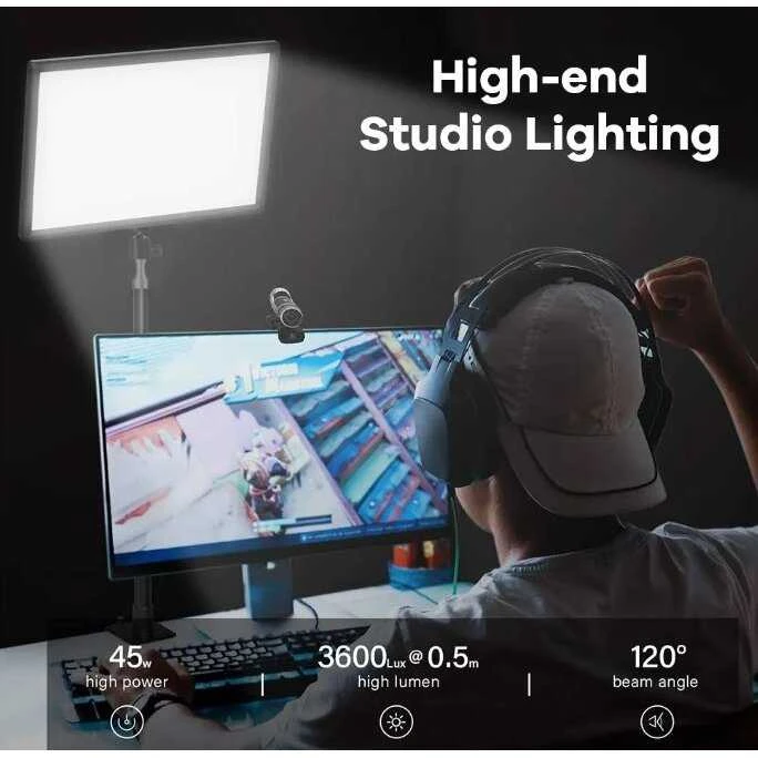 10 colių LED lempa su stovu