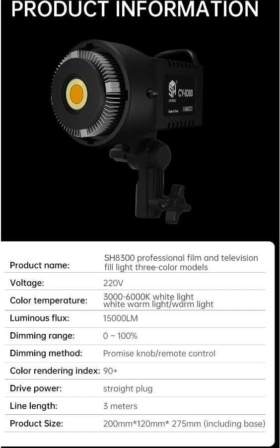 100 W fotografijos LED šviesos
