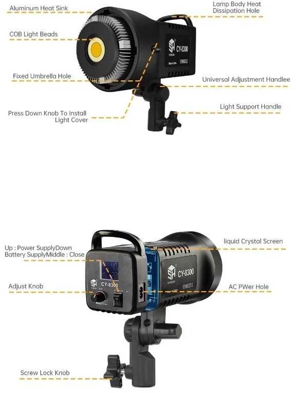 100 W fotografijos LED šviesos
