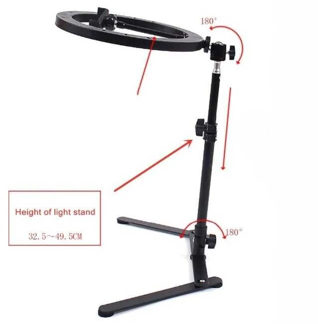 26 CM LED žiedo lempa su trikoju stovu