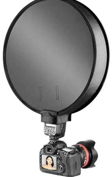 30 cm universalus apvalus nešiojamas blykstės difuzorius