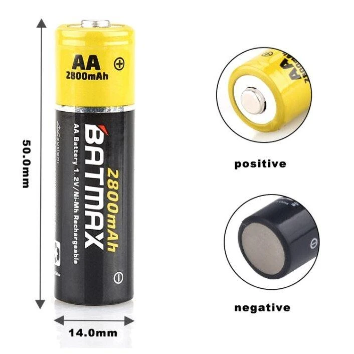4 vnt AA Batmax kraunami akumuliatoriai 2800 mAh talpos