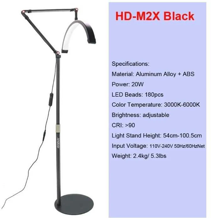 Andoer firmos LED šviesos apšvietimo sistema HD-M2X - juodos spalvos