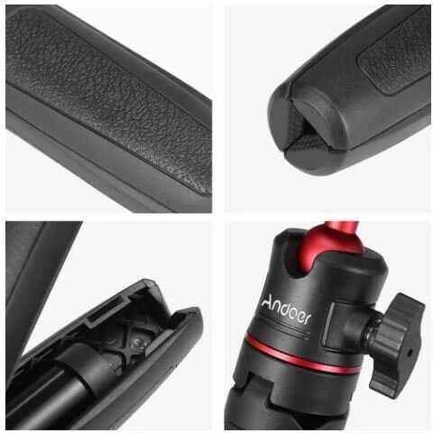 Andoer MT-08 mini stalinis trikojis su 1/4 colio laikikliu