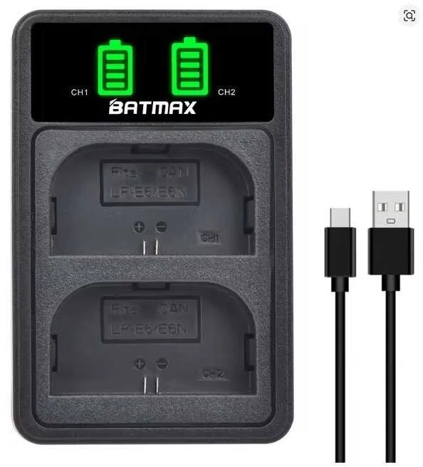 Batmax LP-E6 akumuliatorius ir kroviklis