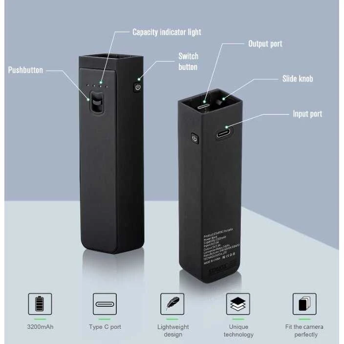 Startrc Greitai įkraunamas Power Bank'o dėklas skirtas DJI Pocket 2