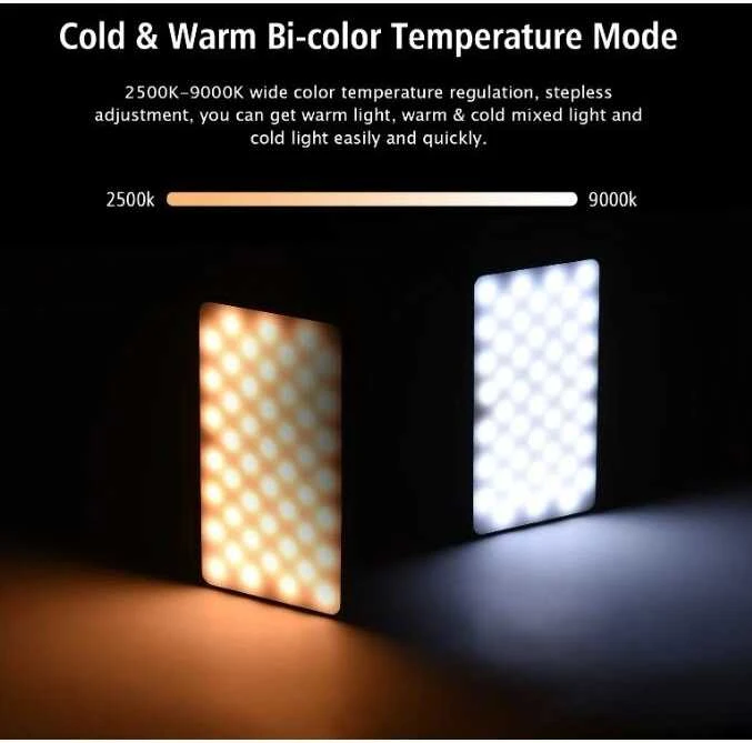 LED lempa Andoer W140 RGB