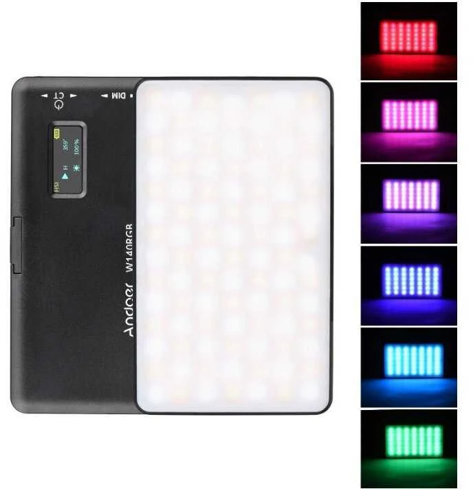 LED lempa Andoer W140 RGB