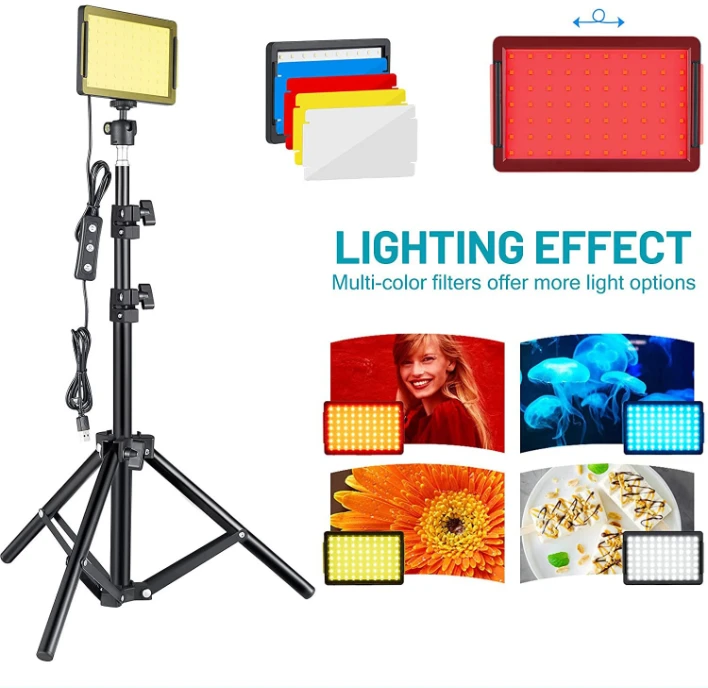 LED lempa su stovu 2 vnt rinkinyje su RGB filtrais