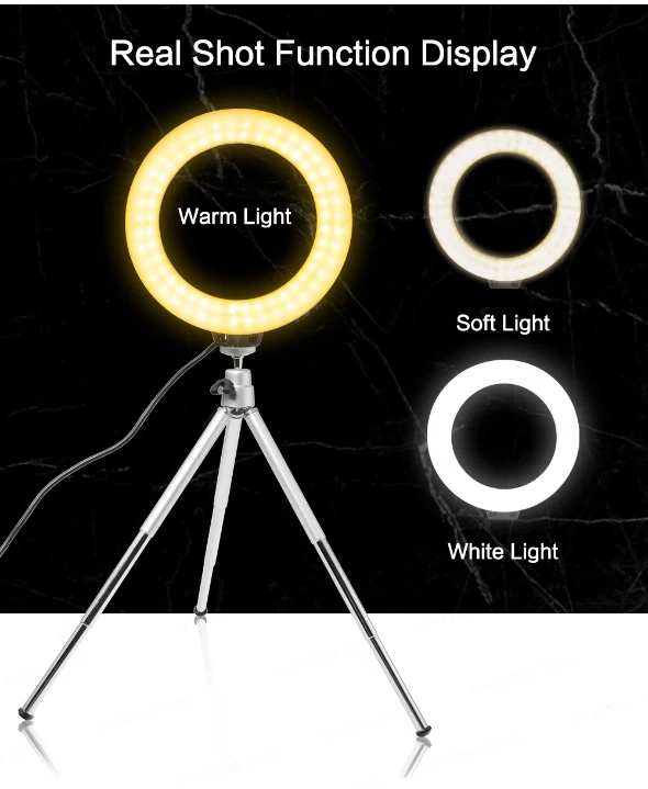 LED lempa, žiedas 16cm, su nedideliu trikoju