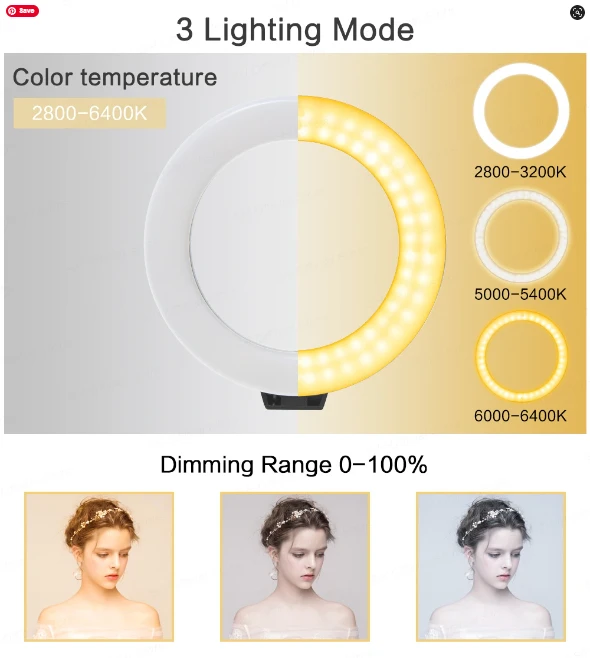 LED lempa, žiedas 16cm, su nedideliu trikoju