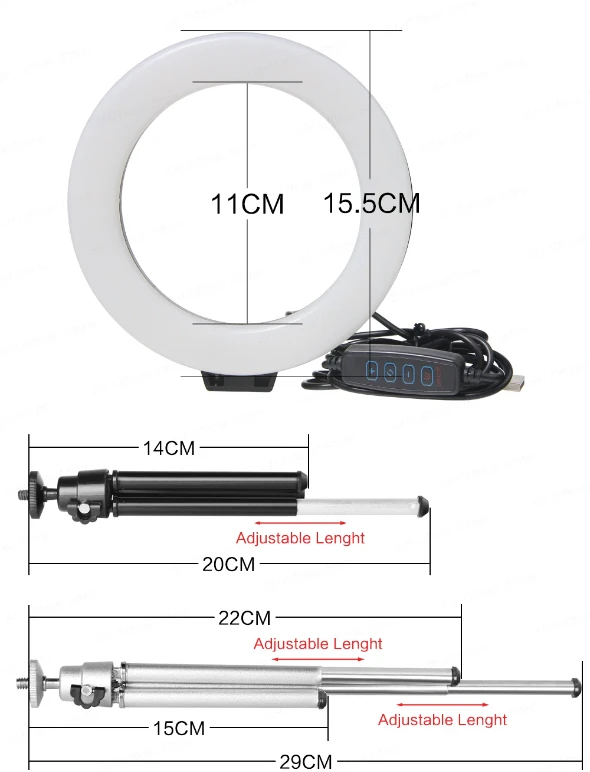 LED lempa, žiedas 16cm, su nedideliu trikoju