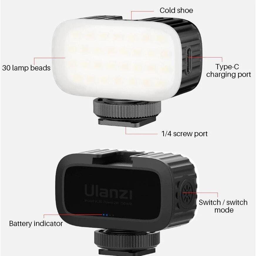 mažas led šviestuvas Ulanzi VL28