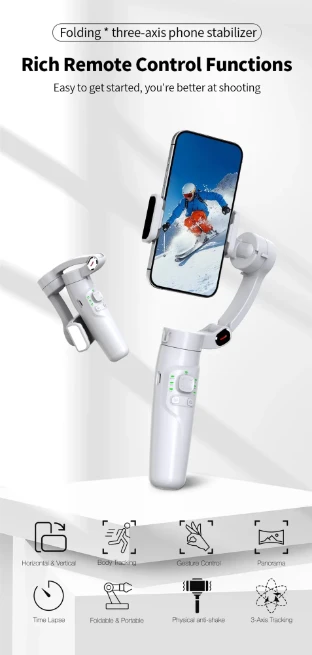 Rankinis „Gimbal“ 3 ašių stabilizatorius telefonams