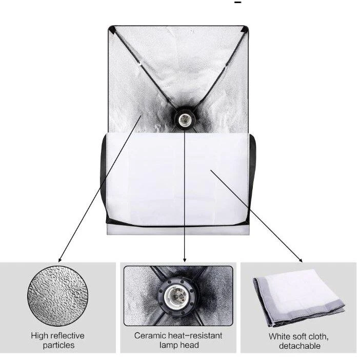 stovai su apšvietimo lempomis (softbox)