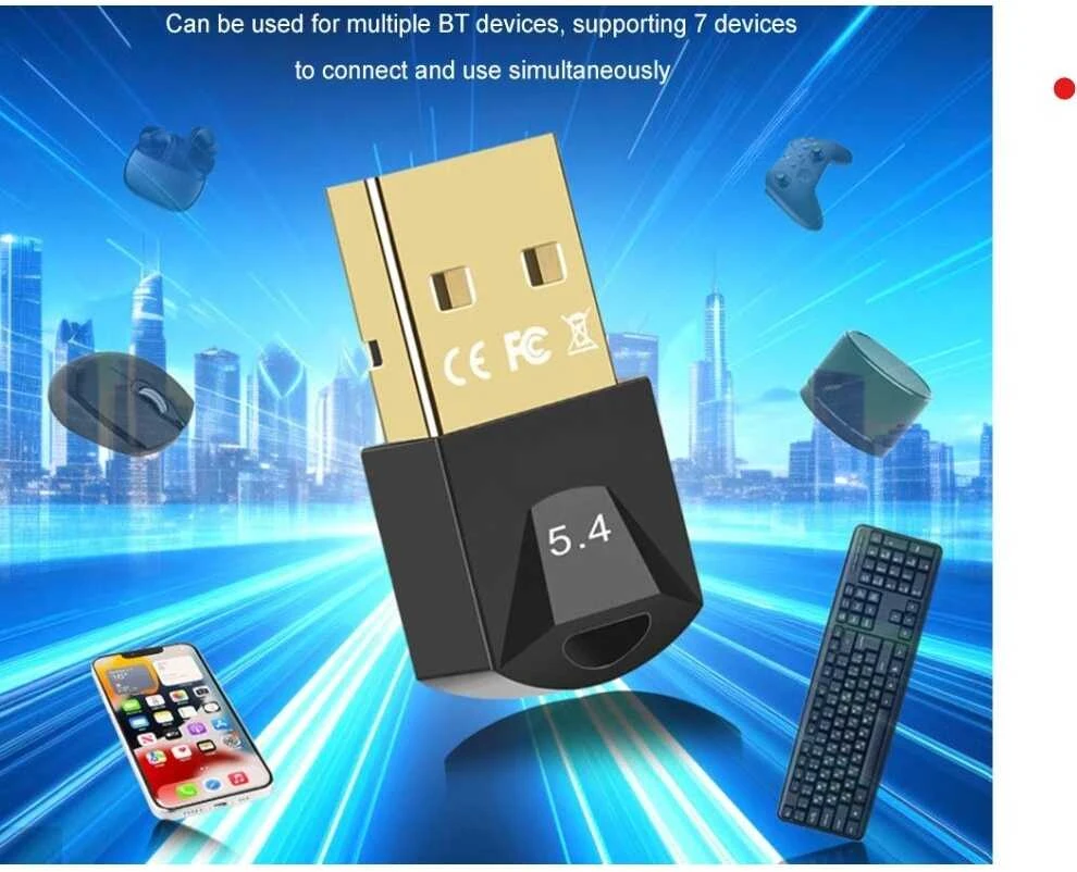 USB Bluetooth 5.4 Adapteris Mini USB imtuvas Siųstuvas Belaidei Pelei, Klaviatūrai ir pan