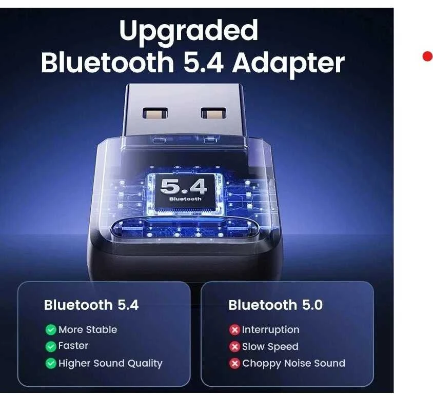 USB Bluetooth 5.4 Adapteris Mini USB imtuvas Siųstuvas Belaidei Pelei, Klaviatūrai ir pan