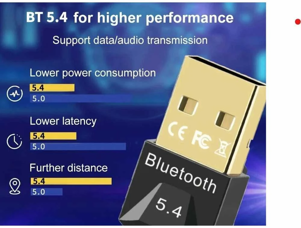 USB Bluetooth 5.4 Adapteris Mini USB imtuvas Siųstuvas Belaidei Pelei, Klaviatūrai ir pan