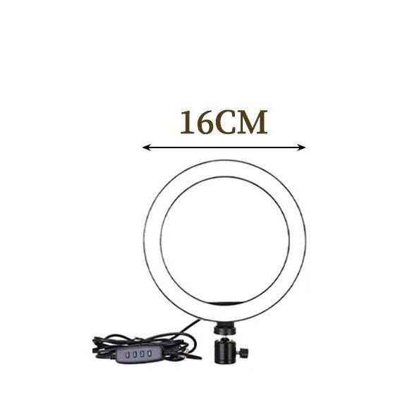 žiedinė 16 cm LED lempa su laikikliu prie stalo