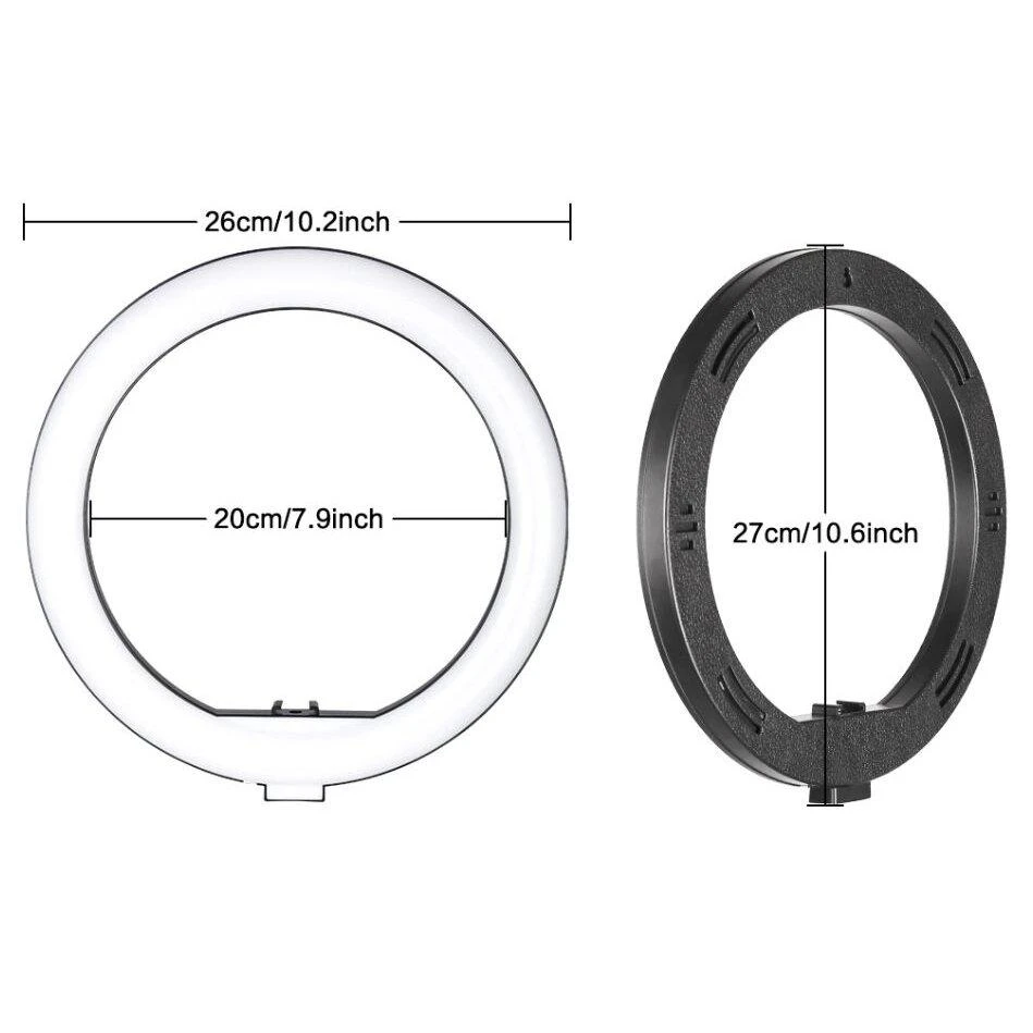 žiedinė 20 cm LED lempa su vienakoju stovu