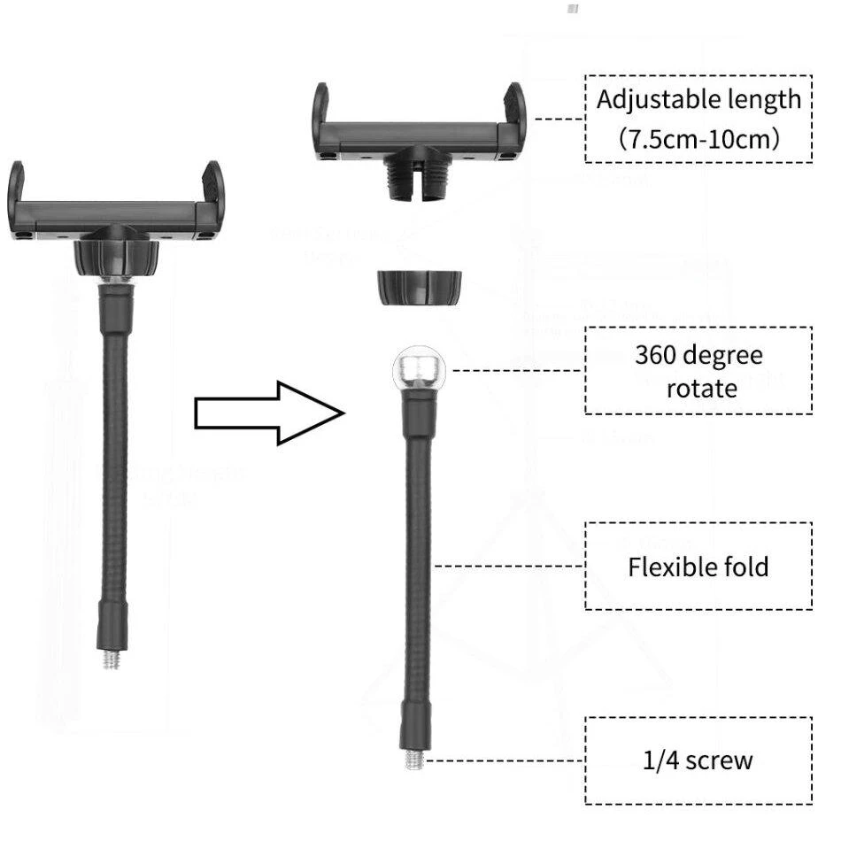 žiedinė 26 cm LED lempa su stovu 2,0m