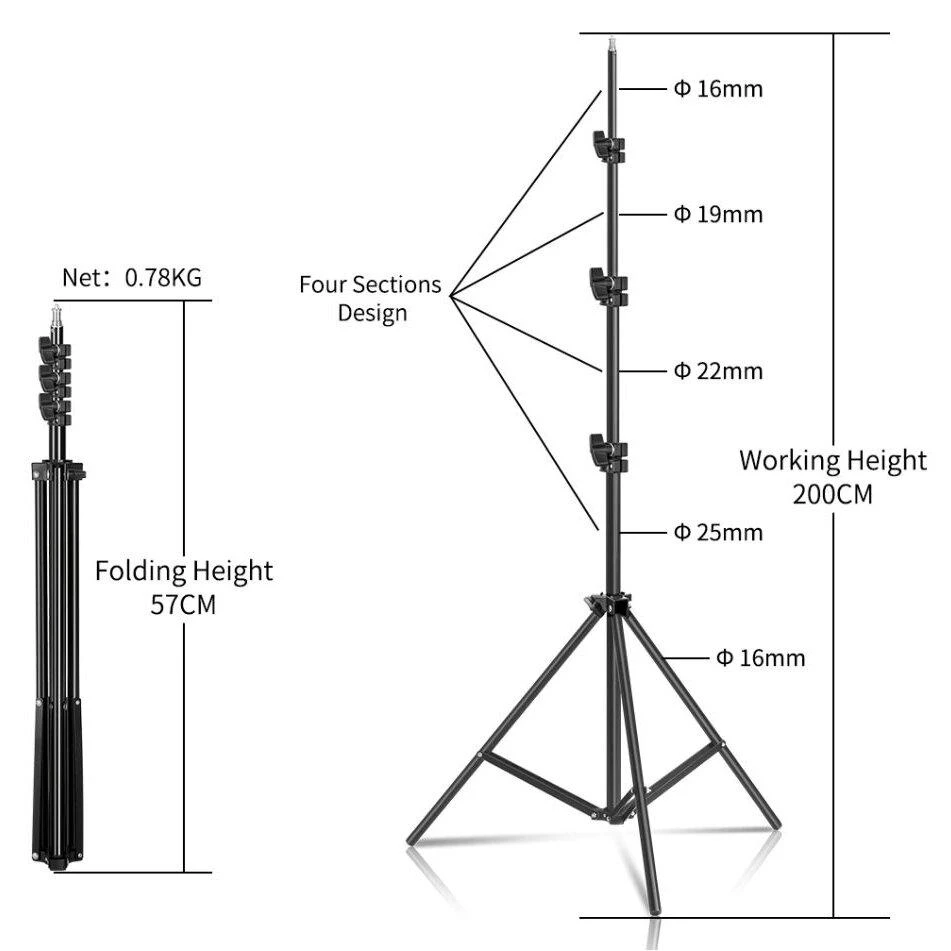 žiedinė 26 cm LED lempa su stovu 2,0m