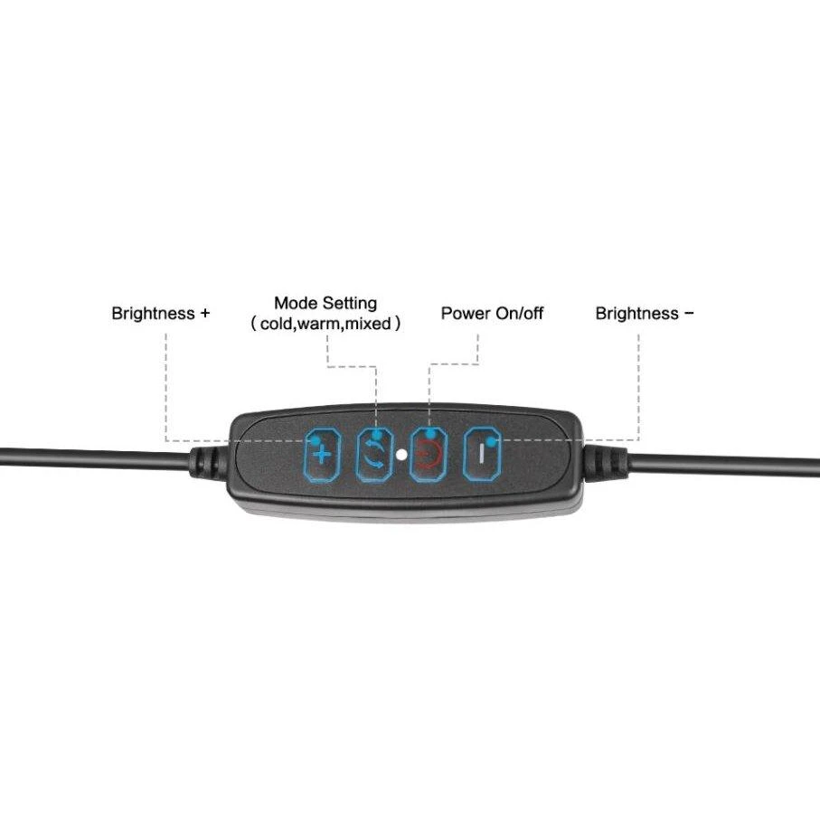 žiedinė LED lempa su valdikliu 26 cm