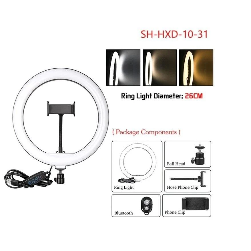 žiedinė LED lempa su valdikliu 26 cm