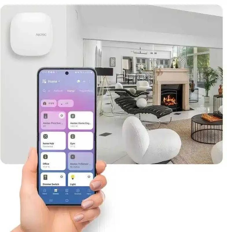 „Aeotec Smart Home Hub 2“ – „SmartThings“ valdiklis su „Matter“, „Thread“ ir „Zigbee“