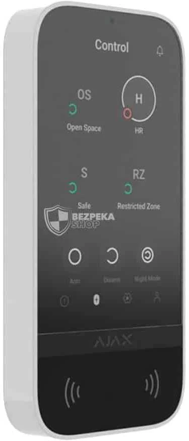 Signalizacijos Klaviatūra Ajax Keypad TouchScreen ASP, Baltos spalvos