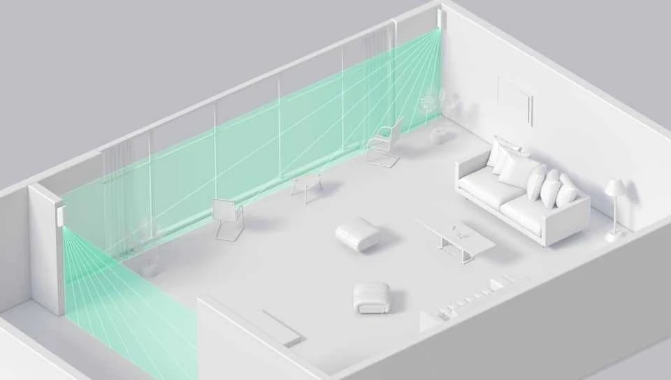 Ajax MotionProtect Curtain baltas užuolaidinis detektorius (vidaus sąlygoms)