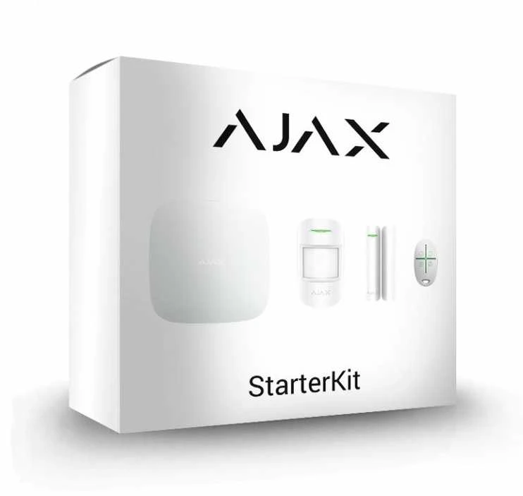 AJAX StarterKit apsaugos sistemos komplektas baltas