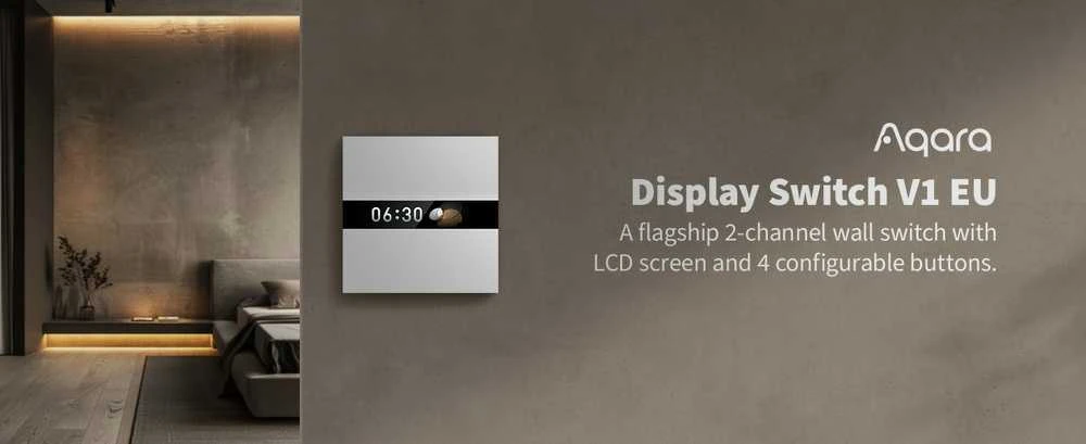 Aqara Ekranas Switch V1 Išmanus 2 kanalų zigbee, Bluetooth jungiklis (WS-K02D)