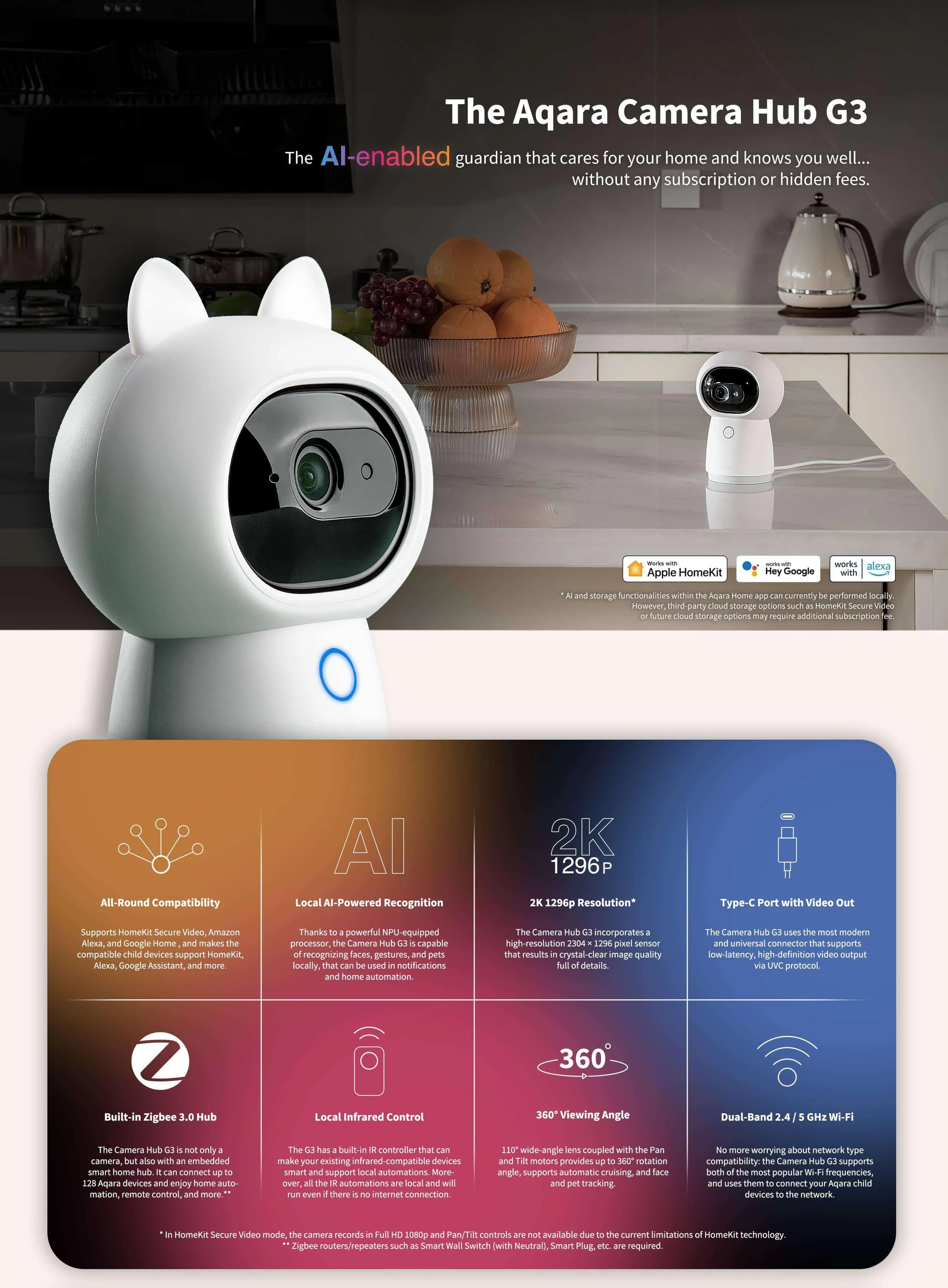 Aqara Camera Hub G3 išmani kamera ir centralė (CH-H03)