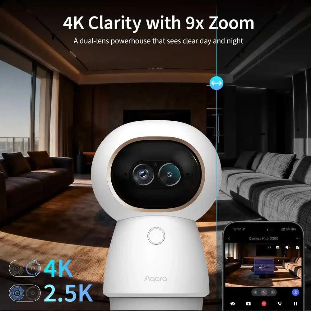 Maršrutizatorius Aqara Kameros šakotuvas G350 Select | IP kamera | 4K, „Wi-Fi“, „Matter 1.5“, „Zigbee“ / „Thread“, „Bluetooth“
