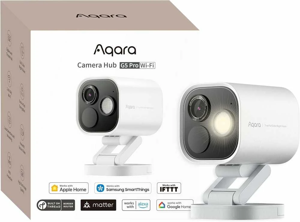 Aqara G5 Pro Wi-Fi IP65 – Išmani Kamera ir Centralė Viename, balta