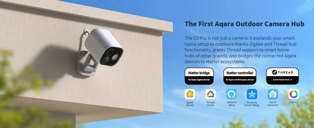 Aqara G5 Pro Wi-Fi IP65 – Išmani Kamera ir Centralė Viename, balta