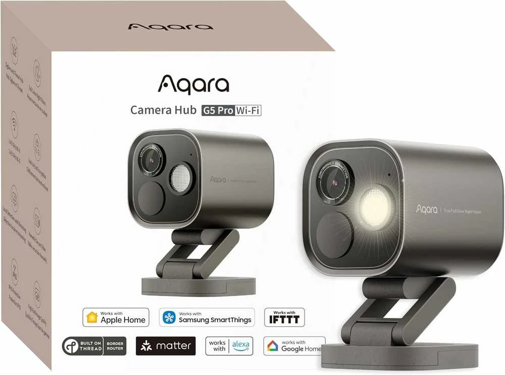 Aqara G5 Pro Wi-Fi IP65 – Išmani Kamera ir Centralė Viename, balta