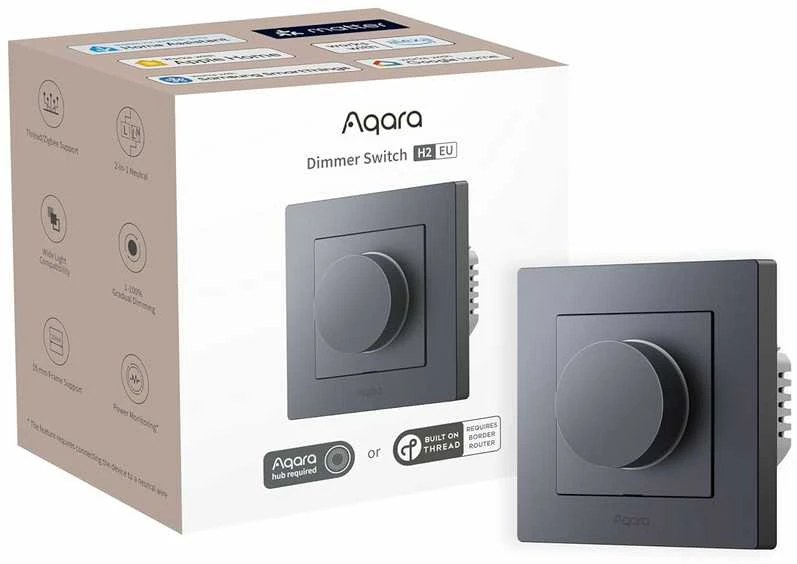 Aqara H2 Dimmer Switch išmanusis Zigbee ir Thread 1 kanalo Šviesos reguliatorius baltas