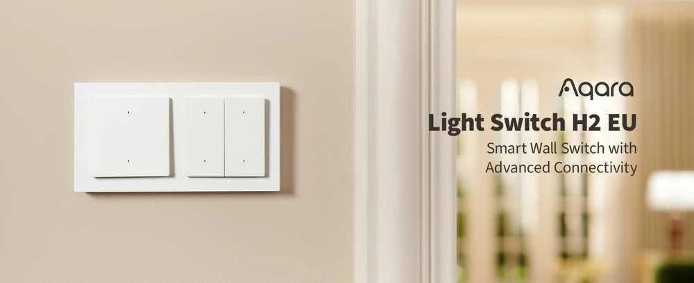 Aqara H2 Išmanus 2 mygtukų 1 kanalo zigbee, Thread jungiklis (WS-K07D)