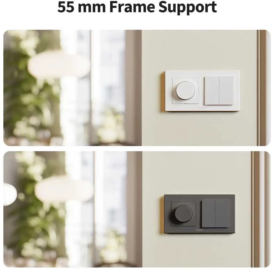 Aqara Shutter Switch H2 EU Kit (DS-K02D) išmanus roletų/žaliuzių jungiklis su Matter over Thread ir Zigbee