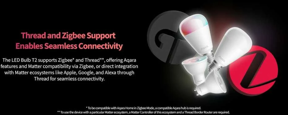 AQARA T2 RGB+CCT LED lempa (LB-L02D) Zigbee, Thread, Bluetooth