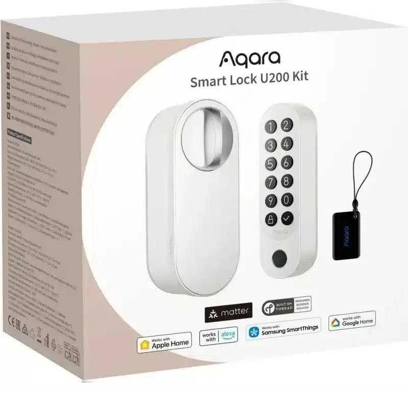Aqara U200 išmanioji durų spyna Matter, Apple Home balta (EL-D02DW)